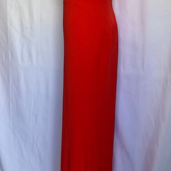 NWT Jay Godfrey Red Coral lined high quality dress High front slit - Picture 2 of 8